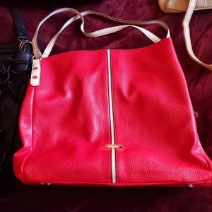Large red purse leather